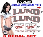 Lund 1775 Pro V 2075 Tournament Boat Decals Hull 30 Color Choices New. Price: $98.00.