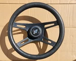 Boat 13-3/4" Steering Wheel Four Winns Black Spoke Plastic Helm Cap Cover Hub Used. Price: $44.95.