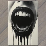 Sticker Woman Surreal Creepy Open Mouth Dripping Liquid Horror Close-up Dark New. Price: $10.99.
