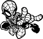 Chibi Spiderman Marvel Comics Car Window Wall Vinyl Sticker Decal 6" X 5.4" New. Price: $6.99.