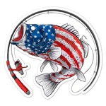 American Flag Bass Fishing, Vinyl Decal Sticker, Indoor Outdoor, 3 Sizes, #8076 New. Price: $5.57.