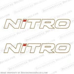 Fits Tracker Marine Nitro Boat Decals - White W/gold Outline 30" Long New. Price: $94.95.