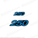 Fits Mercury Single "250" Decal - Blue Large (rear) New. Price: $19.95.