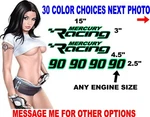 Mercury Racing Decals Outboard Engine 50 70 90 Etc. 30 Color Choices New. Price: $28.00.