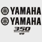 Yamaha Boat Cowling Decals 350 V8 Four Stroke Black / Silver Stickers (kit) New. Price: $163.26.