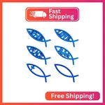 Superfindings 6PCS Styles Blue Jesus Fish Decal Sticker Acrylic Cross Aut New. Price: $19.09.