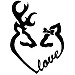 Buck And Doe Love Die Cut Decals Sticker Graphics For Car, Laptop, Windows, Glas New. Price: $6.89.